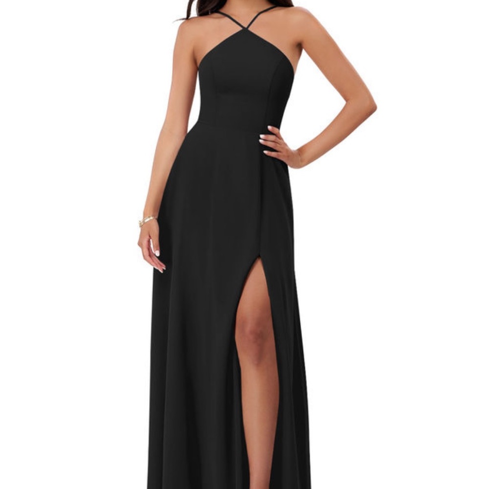 Azazie Bridesmaid Dress, Black Size 4